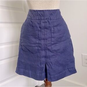 LOFT Navy Linen Skirt